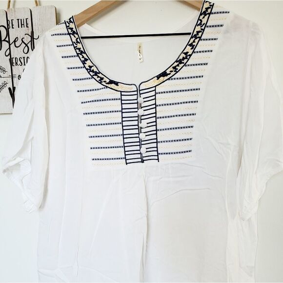 Ire Fashion Women's Size XXXL Embroidered White Blouse - Picture 1 of 10